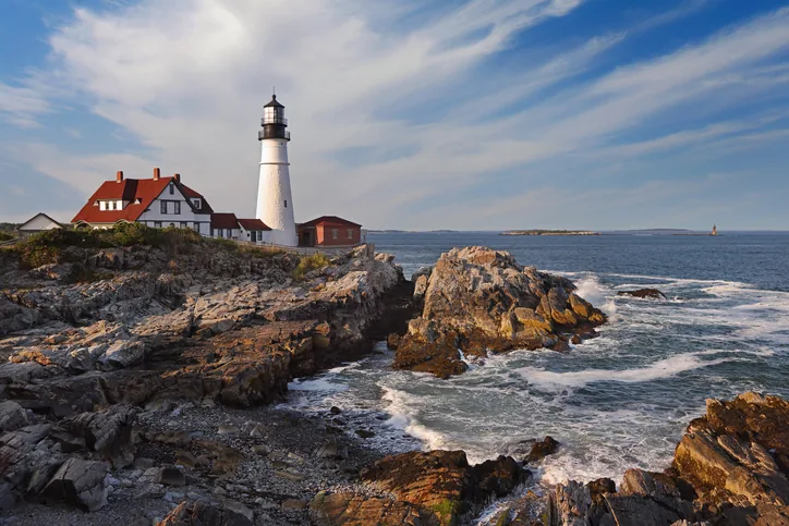 Portland Head Light on the rocky Maine coast