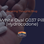 g037 pill blog on portland treatment with a reddit users photo of their hand holding various tablets such as G037 hydrocodone, M367 pill, m365 pill and a split pill showing markings M3 and missing the second half which suggest these pills may be abused and not prescribed.