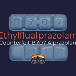 Ethylflualprazolam Counterfeit B707 Alprazolam blog with comparison to real B707 Alprazolam tablets