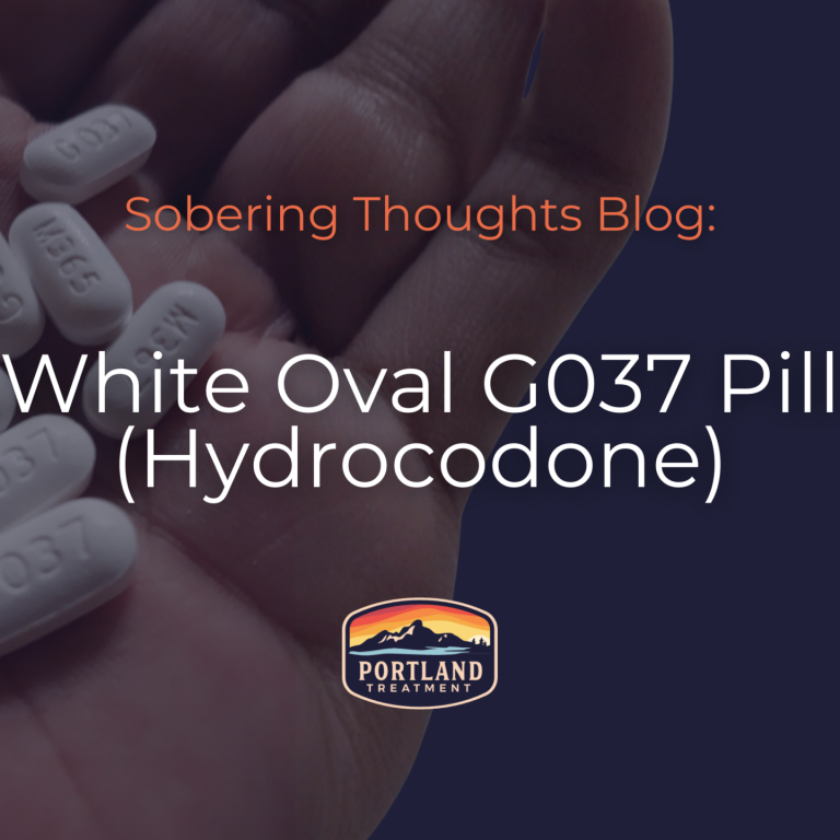g037 pill blog on portland treatment with a reddit users photo of their hand holding various tablets such as G037 hydrocodone, M367 pill, m365 pill and a split pill showing markings M3 and missing the second half which suggest these pills may be abused and not prescribed.
